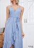 Autumn Blue Fashion Midi Dress